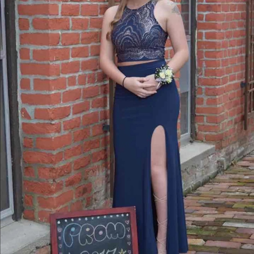 2 piece prom dress